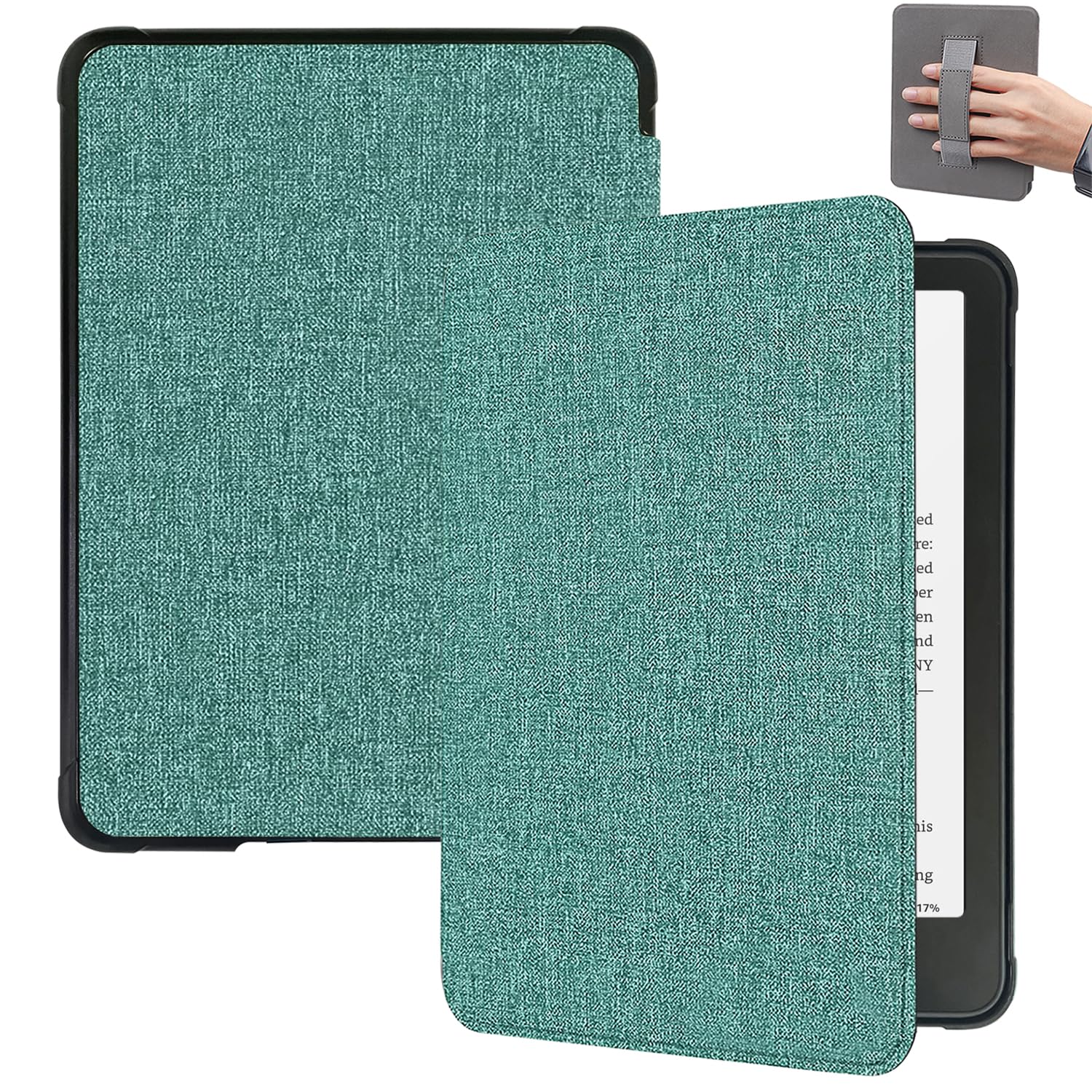 Photo 1 of SCSVPN Case for 7'' Kindle Paperwhite (12th Generation, 2024) and Kindle Colorsoft Signature Edition, All-New Lightweight PU Leather Protective Cover with Auto Sleep/Wake, Hand Strap - Denim Green