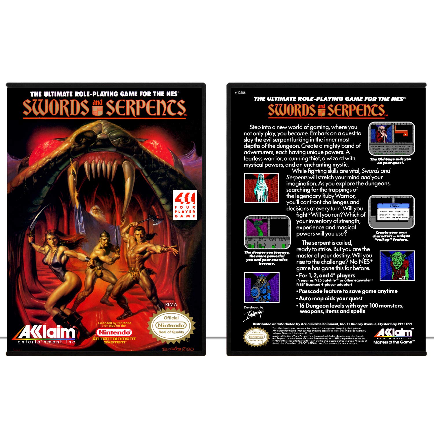 Swords and Serpents NES Game Case Only Handmade