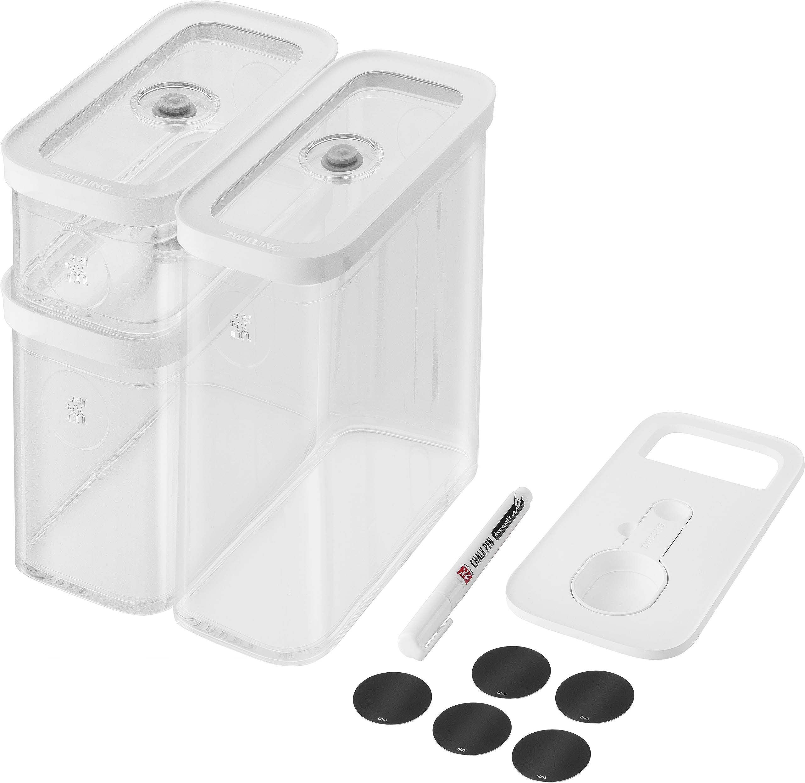 ZWILLING FRESH & SAVE CUBE set, size S, 5-piece storage set incl. 2x CUBE storage boxes M, measuring spoon, NFC labels