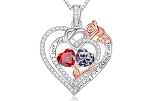 Iefil Mothers Day Gifts for Wife - 925 Sterling Silver Double Birthstone Necklace, Anniversary Birthday Gifts for Women, Jewelry Gift for Wife Girlfriend Mom Her