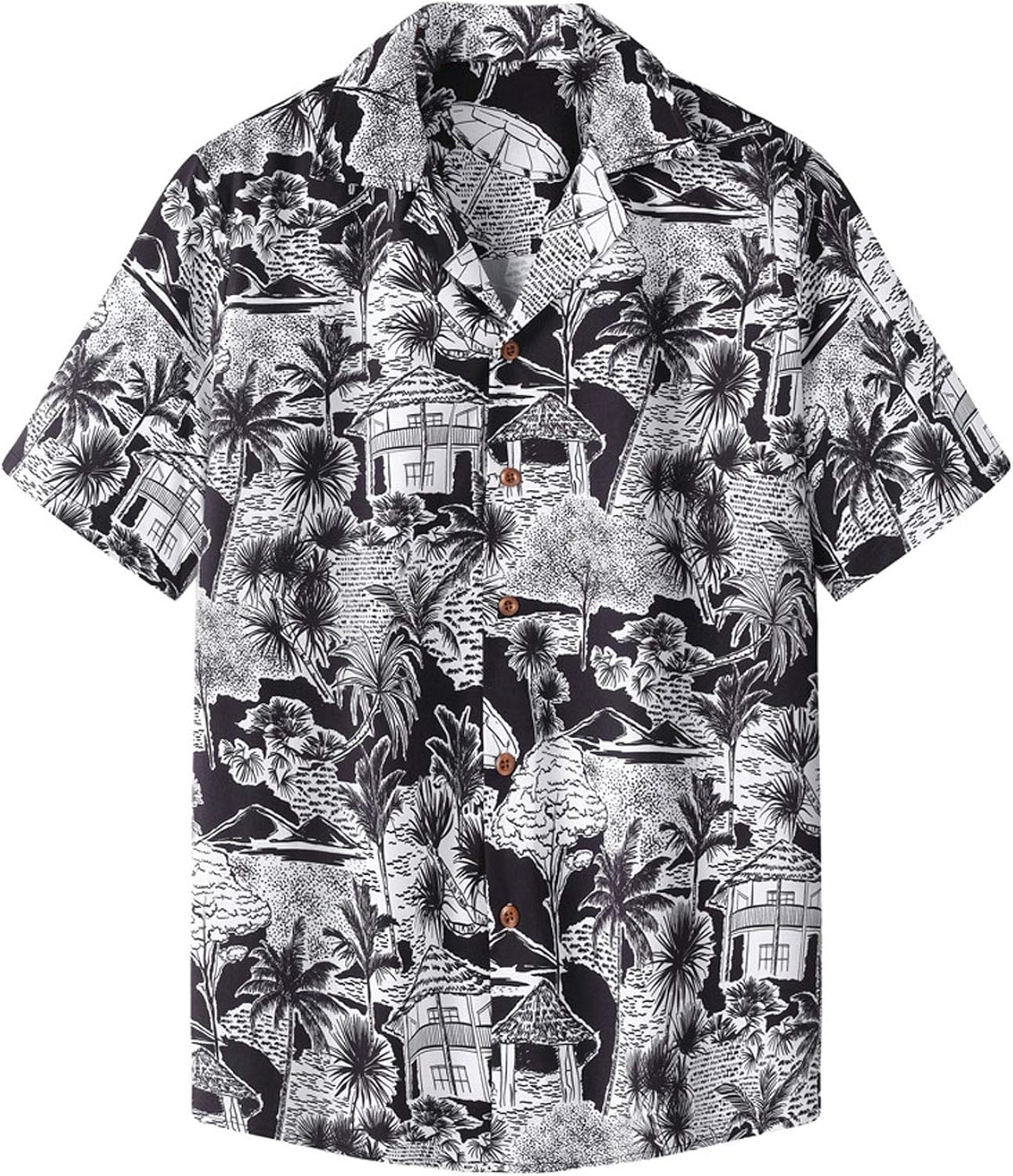 Men Fancy Shirts,Retro Style Breathable Men Causal Shirt for Island