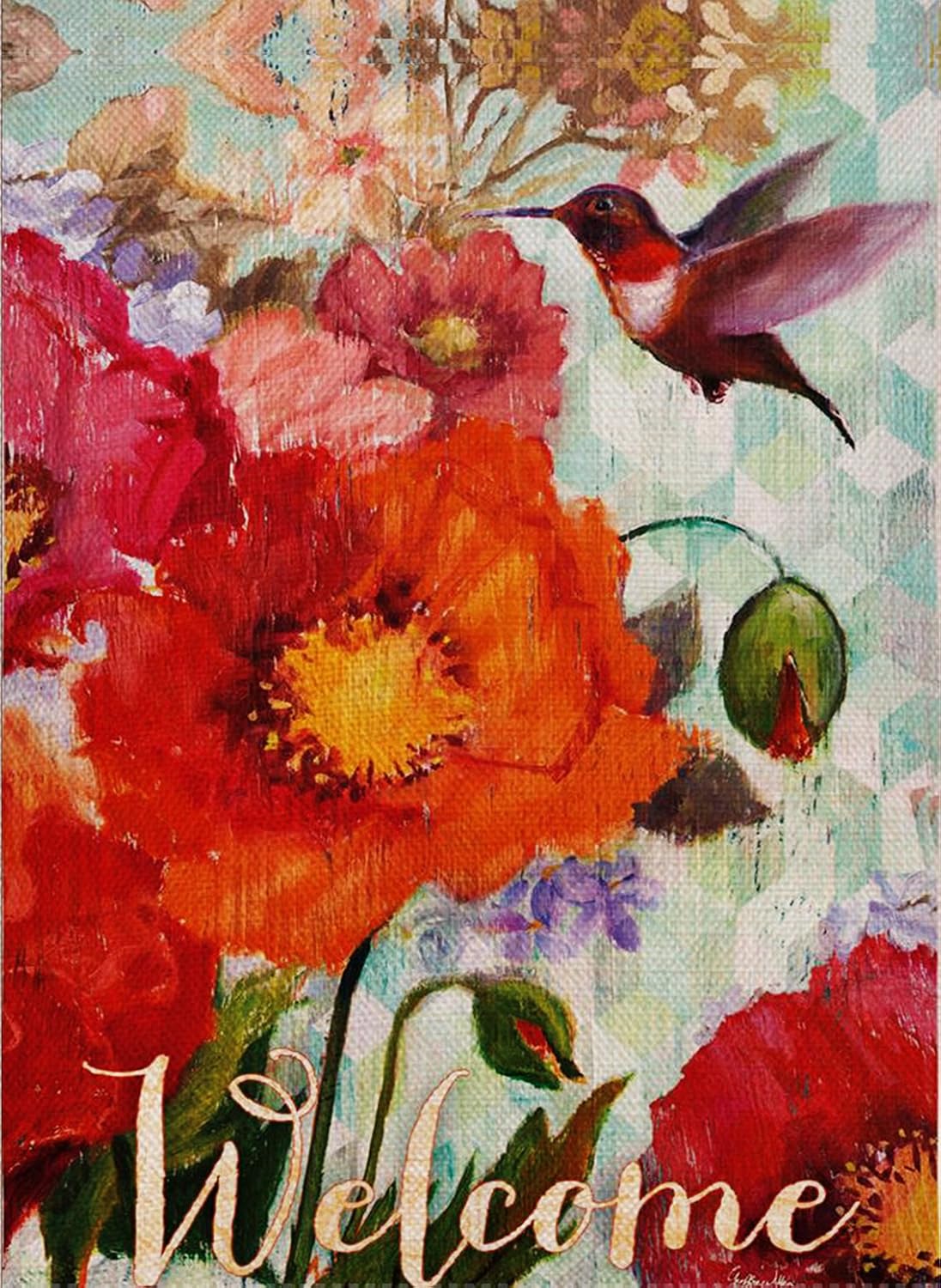 Best Hummingbird Garden Flag 28X40