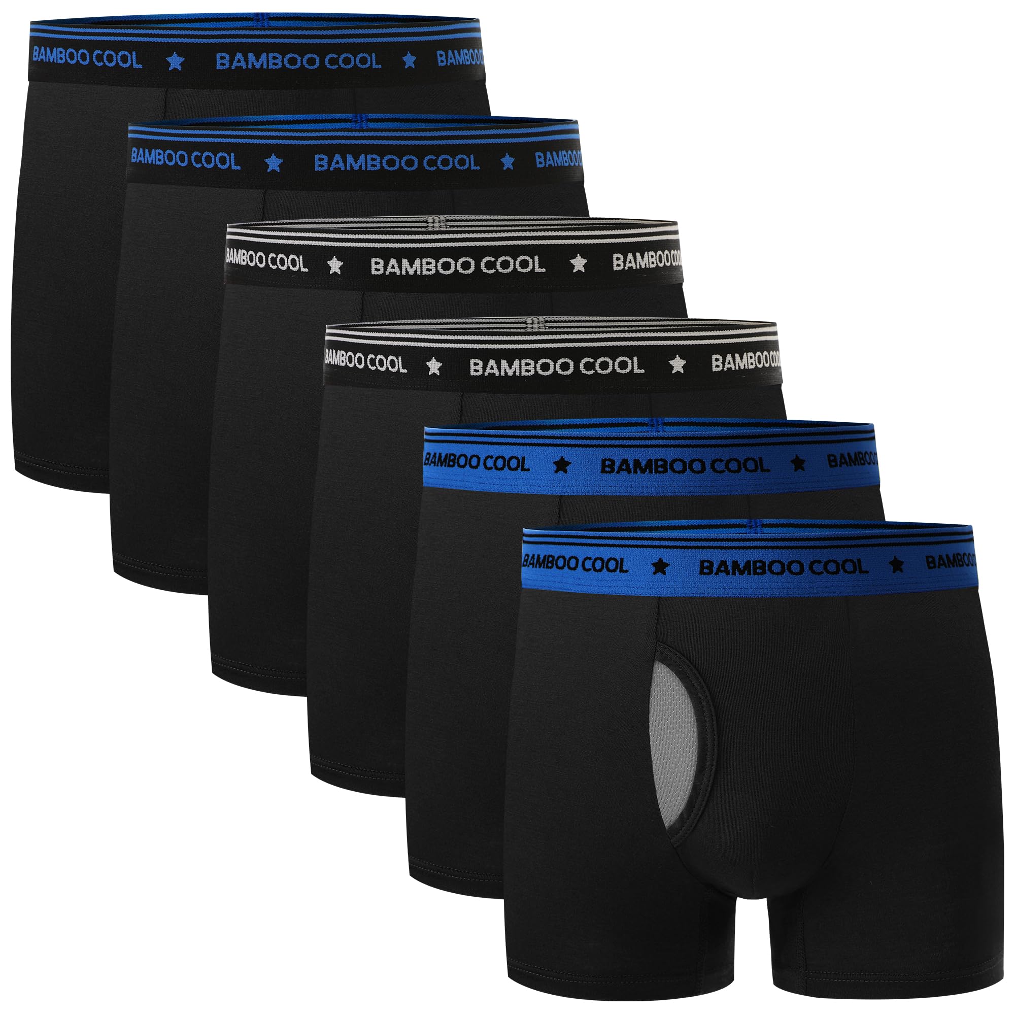 Photo 1 of BAMBOO COOL Boy's Underwear Boxer Briefs for Boy Breathable Mesh Fly Zone Moisture-Wicking 6 Pack