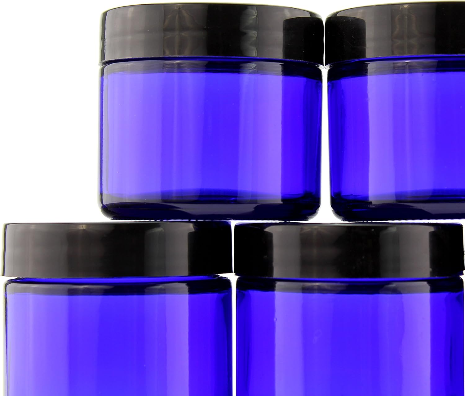 Download Amazon Com 2 Ounce Cobalt Blue Glass Cosmetic Jars 12 Pack Straight Sided Jars W Black Plastic Lined Lids For Balms Cosmetics Creams More