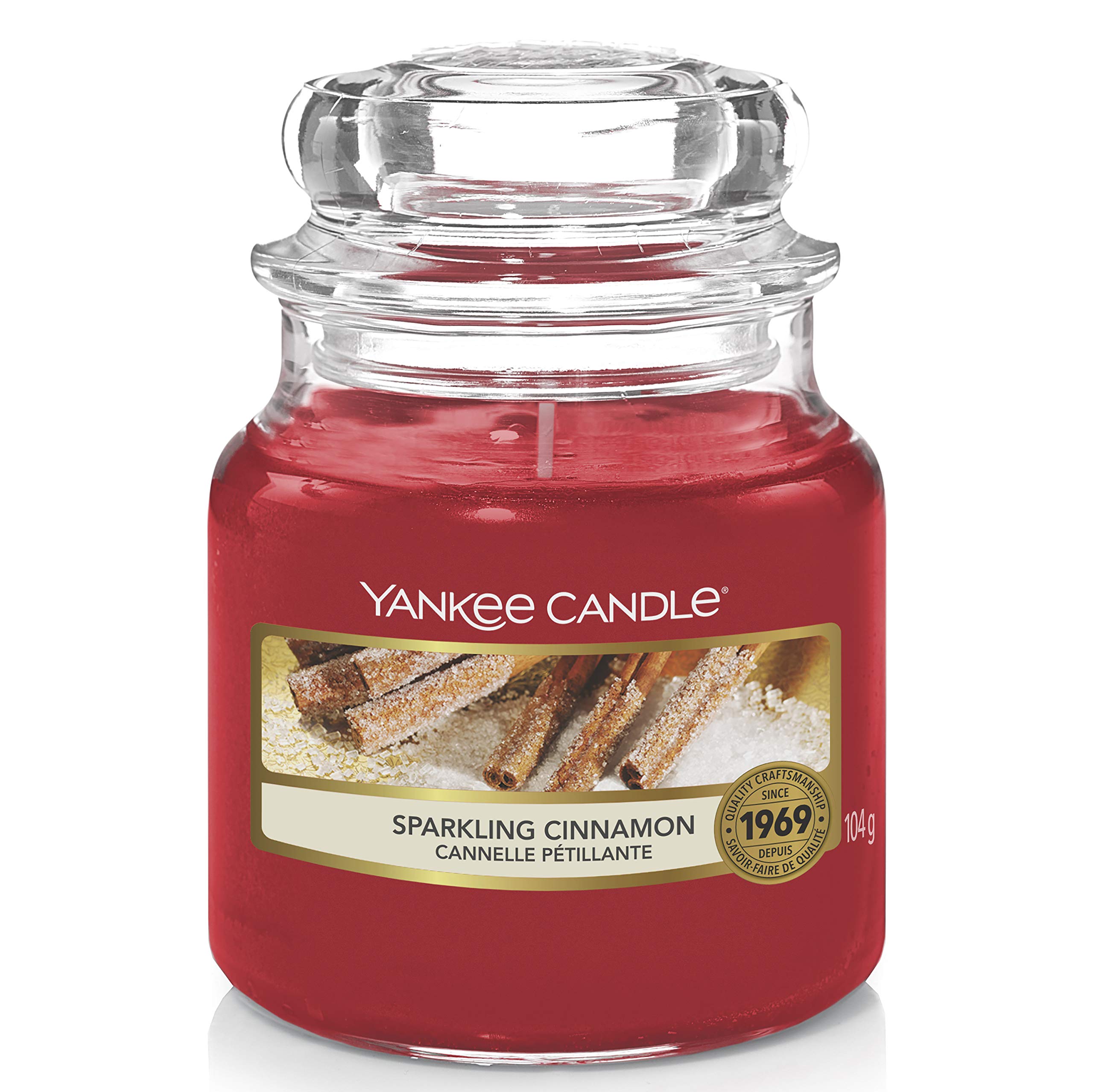 Yankee Candle Sparkling Cinnamon Jar Candle, Glass, Small jar candle