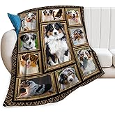 Australian Shepherd Blanket, Dog Throw Blankets, Animal Fuzzy Plush Blanket Ultra Soft for Dog Lover Gift Kids Teens Women Men Girls Boys Stuff Decor for Home Bedding Sofas Couch Camping 50"X40"
