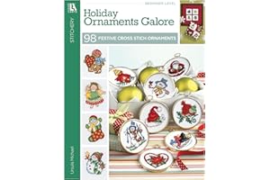 LEISURE ARTS Cross Stitch Holiday Ornaments Galor Cross Stitch Book- Pattern Kits from Snowmen to Elves to Woodland Creatures, 98 Christmas Ornaments Design.