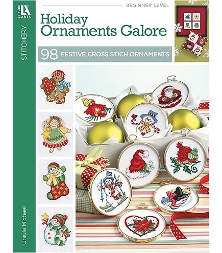 Kit Ricamo Playful Snowmen Dimensions - 6 Ornamenti Natalizi In Punto Croce, Cotone