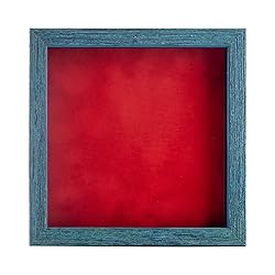 4x4 Inch Shadow Box Frame Blue Wood | with a