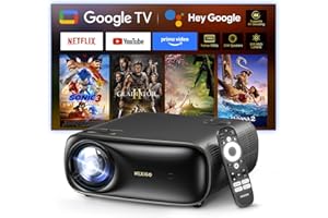 NexiGo PJ40 Pro Google TV Projector, Native 1080p, 4K Support, AI Image Enhancement, 800 ANSI Lumens, Smart Projector with Au