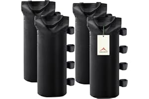 JANCANOPY (120LBS) Heavy Duty Canopy Weight Bags for Canopy Tent, Leg Weights Sand Bags for Instant Outdoor Sun Shelter Patio Umbrella,Sand Bags Without Sand,(Set of 4), Black