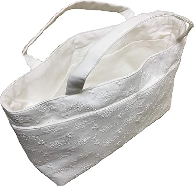 Amazon Co Jp バックインバック 綿 レース 花柄 ホワイト かわいい オシャレ レディース 軽量 フェルト インナーバッグ シューズ バッグ