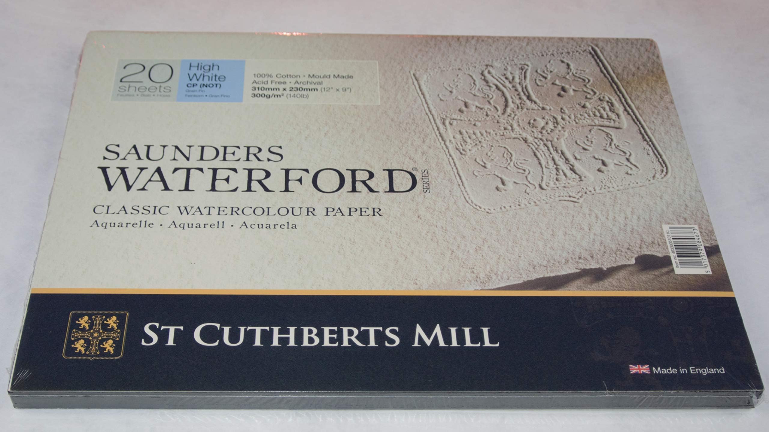 Watercolour Block Saunders Waterford 140lb/300gms 20 Pages 9x12" Not