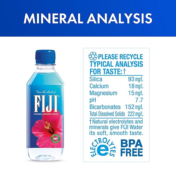 FIJI NATURAL ARTESIAN BOTTLED WATER 330ML / 11.15 FL OUNCE (PACK OF 24) – 100% NATURAL ELECTROLYTES – NEW