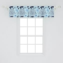 Ambesonne Compass Window Valance, World Map Pattern