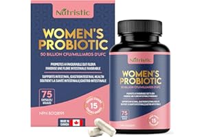 Nutristic Women’s Probiotics | 15 Unique Strains | 50 Billion CFU | 75 Delayed Release Capsules | 1 Capsule a Day | Supports 