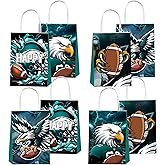 WPVTRA 12pcs Football L-Y For Eagle Party Gift Bags with Handles,Football Birthday Party Supplies for Party Decorations.