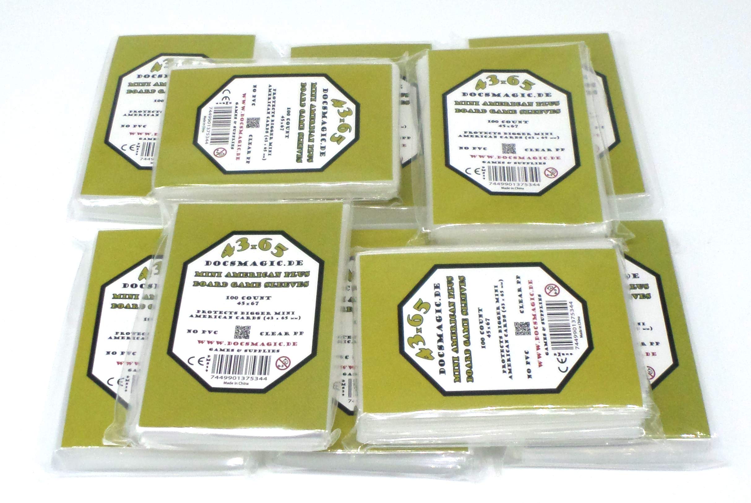 docsmagic.de 10 x 100 Mini American Plus Board Game Sleeves - 45 x 67 - Small US+