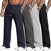 Evervibe 4 Pack Men's Big and Tall Sweatpants Thin Athletic Workout Joggers Baggy Lounge Drawstring Plus Pants with Pockets(Black, Light Gray, Dark Gray, Dark Blue Gray,XX-Large)