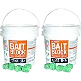 JT Eaton 709-PN Bait Block Rodenticide Anticoagulant Bait, Peanut Butter Flavor, For Mice and Rats (Pail of 144) (2 Pails of 