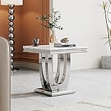 Mid-Century Modern Marble End Table w/Gold U-Shaped