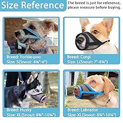 LUCKYPAW Dog Muzzle, Mesh Muzzle for Small Medium
