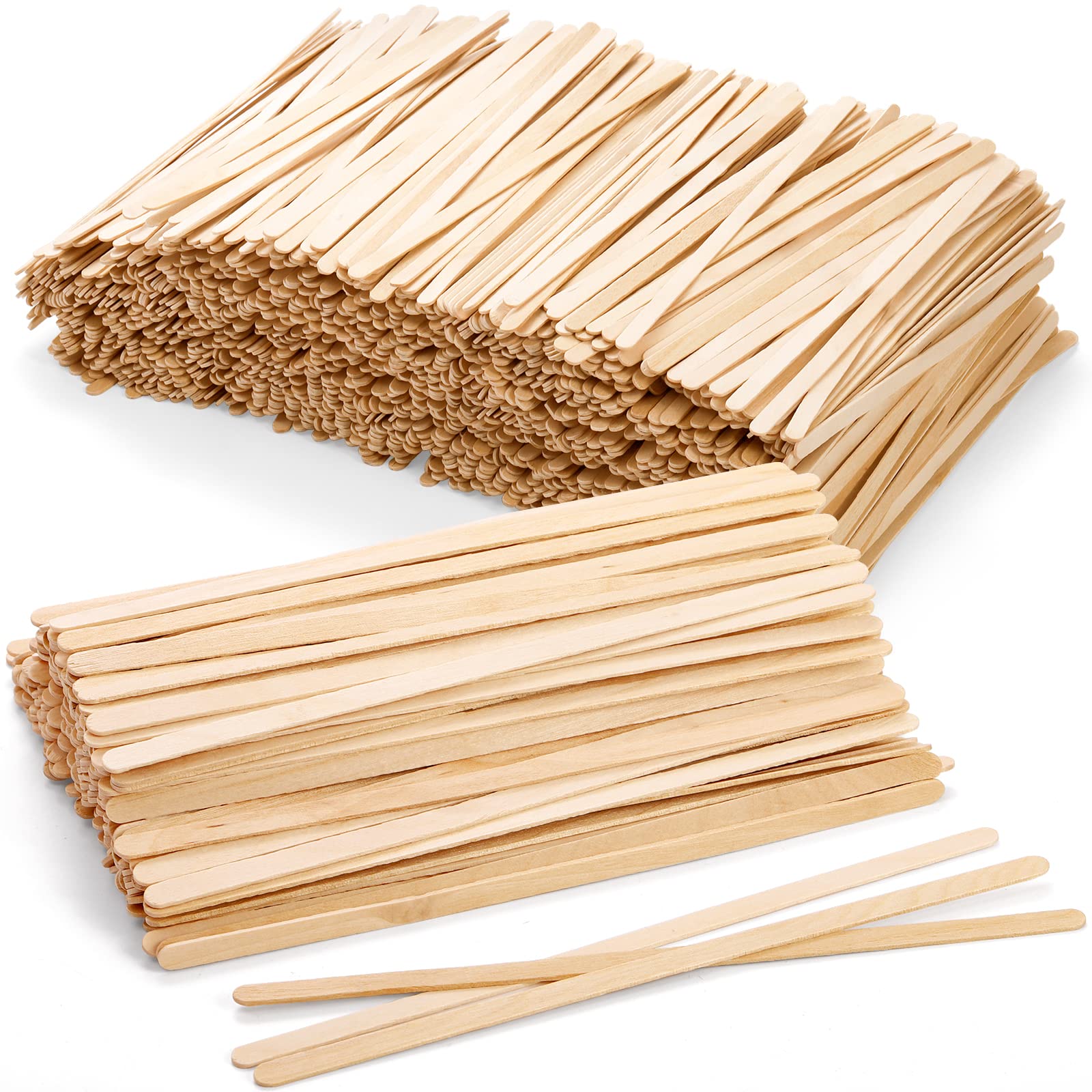Hedume 1500 Pack Wooden Coffee Stirrers, 7" Disposable Stir Sticks, BPA Free Biodegradable Eco-Friendly Round-End Beverage Stirrers, Natural Birch Wood Wooden Stir Sticks for Coffee & Cocktail