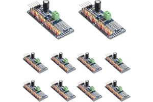hiBCTR 10 Pieces of PCA9685 16-Channel 12-bit PWM Servo Motor Driver IIC Modules, Suitable for Arduino Robots.