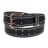 Men’s Classic Leather Belt, Double Prong Retro