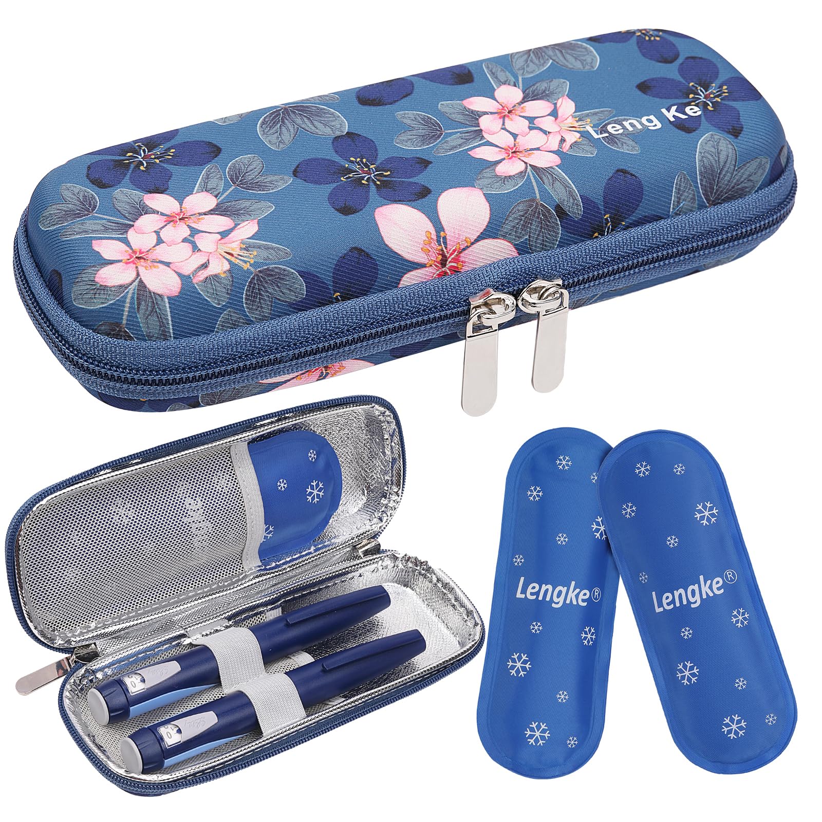 BOMKEE Insulin Cooler Travel Case, Diabetic Insulin Pen Case Portable Insulin Cooling Bag Carrying Organizer for Insulin Pens Supplies with 2 Ice Pack — image 1