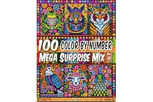 100 Color by Number - Mega Surprise Mix - Vol. 11: 100 Designs in Pixel Art - Charming Folk Animal Patterns With Nature Motif