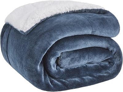 Bedsure Sherpa Fleece Throw Blanket 150x200cm Slate Blue