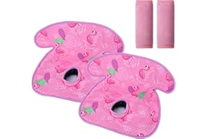 LITTOBEBE Car Seat Potty Training Protector, 2 Pack Waterproof Piddle Pad for Toilet Training, Quick-Dry Car Seat Liner with Non-Slip Back & 2 Strap Covers, Machine Washable - Pink