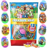 Super Mario Candy Filled Easter Eggs, Assorted Fruit Chews Inside, Perfect for Hunts or Basket Stuffers, 12 Total