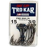 Eagle Claw Torkar TK120 Magworm Extra Wide Gap Worm Hook Heavy Wire EWG Hook 15 Pack