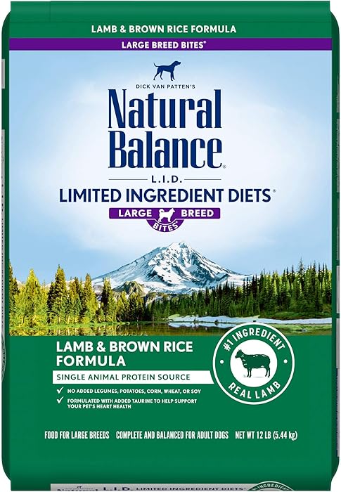 Natural Balance L.I.D. Limited Ingredient Diets Large Breed Bites Dry Dog Food with Grains