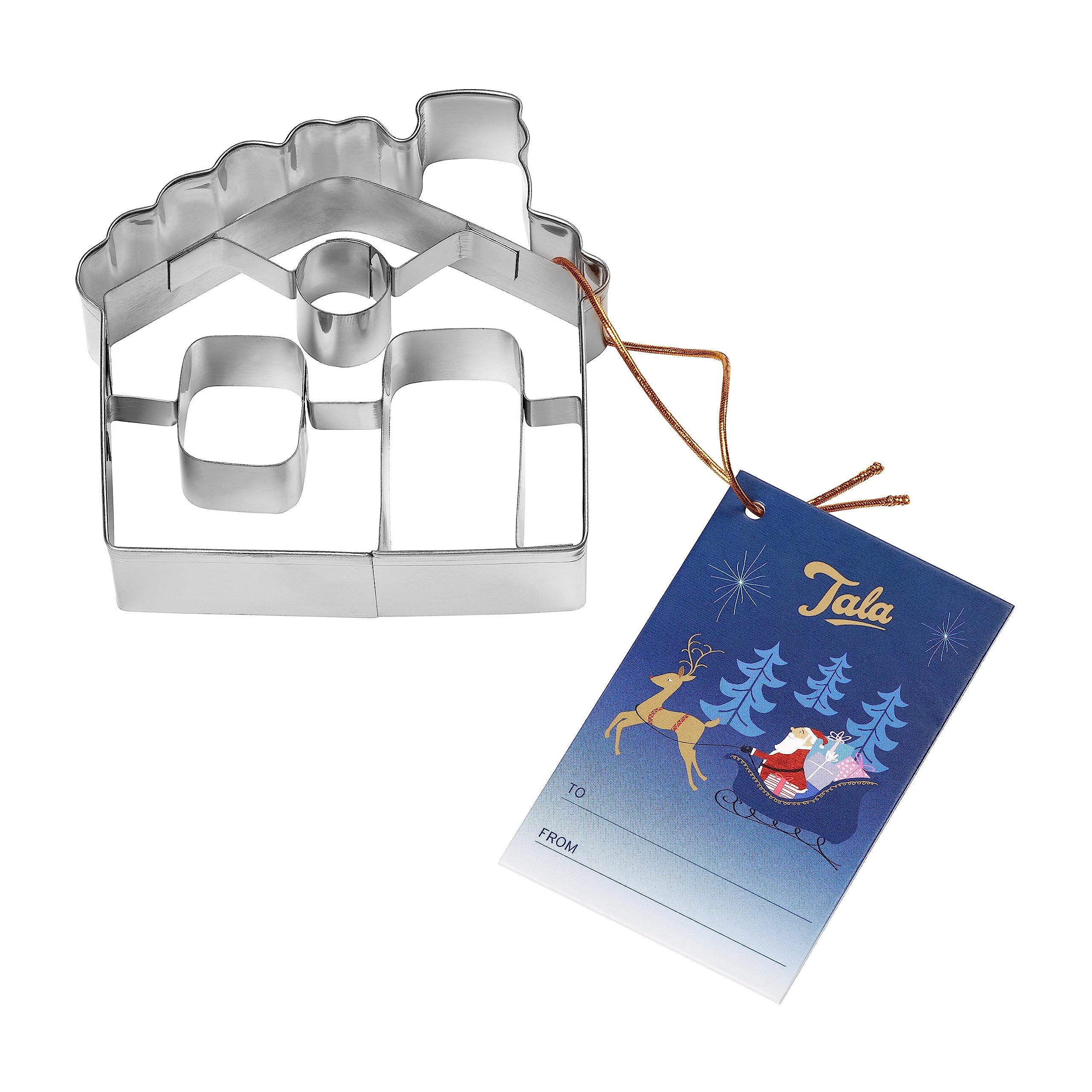 Tala Christmas Gingerbread House Cutter, Detailed Biscuit Cutter for Baking, Perfect for Fondant and Dough, Stainless Steel Cutter