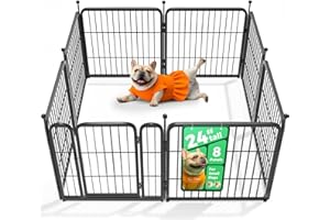 FXW Rollick Unleashed Dog Playpen for Indoor, Yard, RV Camping, 24 inch 8 Panels for Small and Puppy Dogs, Black│Patented