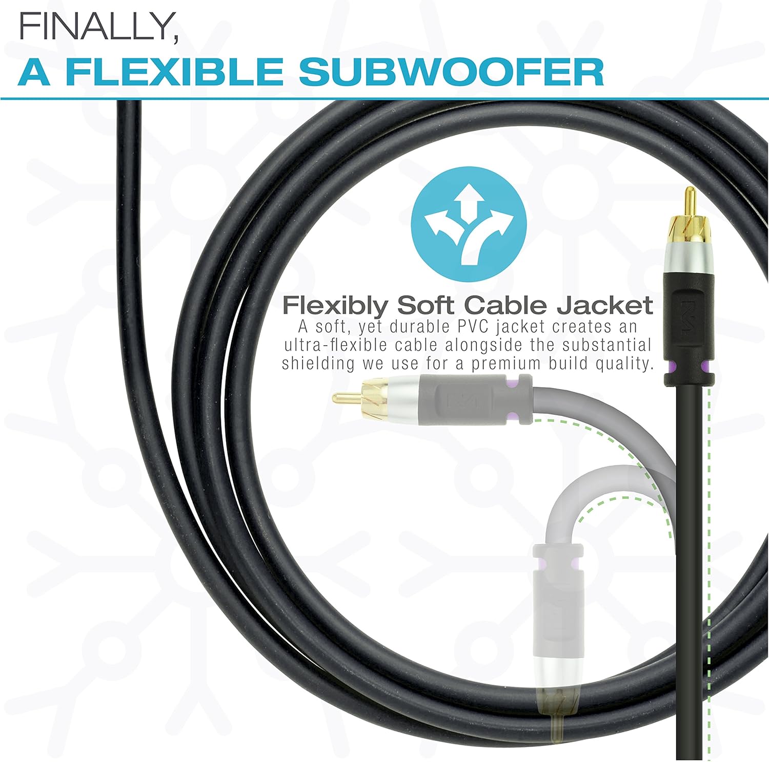 Mediabridge ULTRA Series Subwoofer Cable (4 Feet) - Dual Shielded with Gold Plated RCA to RCA Connectors - Black: Electronics