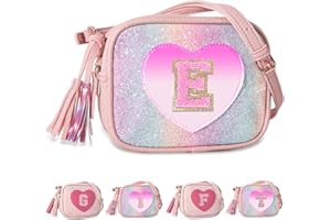 UIXIZQ Personalized Toddler Purse for Girls 2–10, Cute Little Girl Purse & Kids Wallet, Small Initial Shoulder Crossbody Bag, Birthday & Christmas Gift for Daughter(Rainbow,E)
