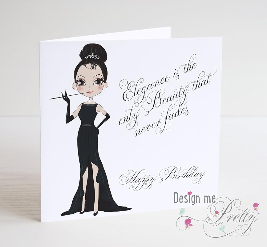 Audrey Hepburn Inspired Birthday Card: Amazon.co.uk: Handmade