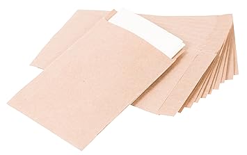 100 Braune Flachbeutel 6,3 x 9,3 cm (+1,4cm Lasche) - Samentüten zum Befüllen, Freudentränen Tüten, Mitgebsel, für kleine Gas