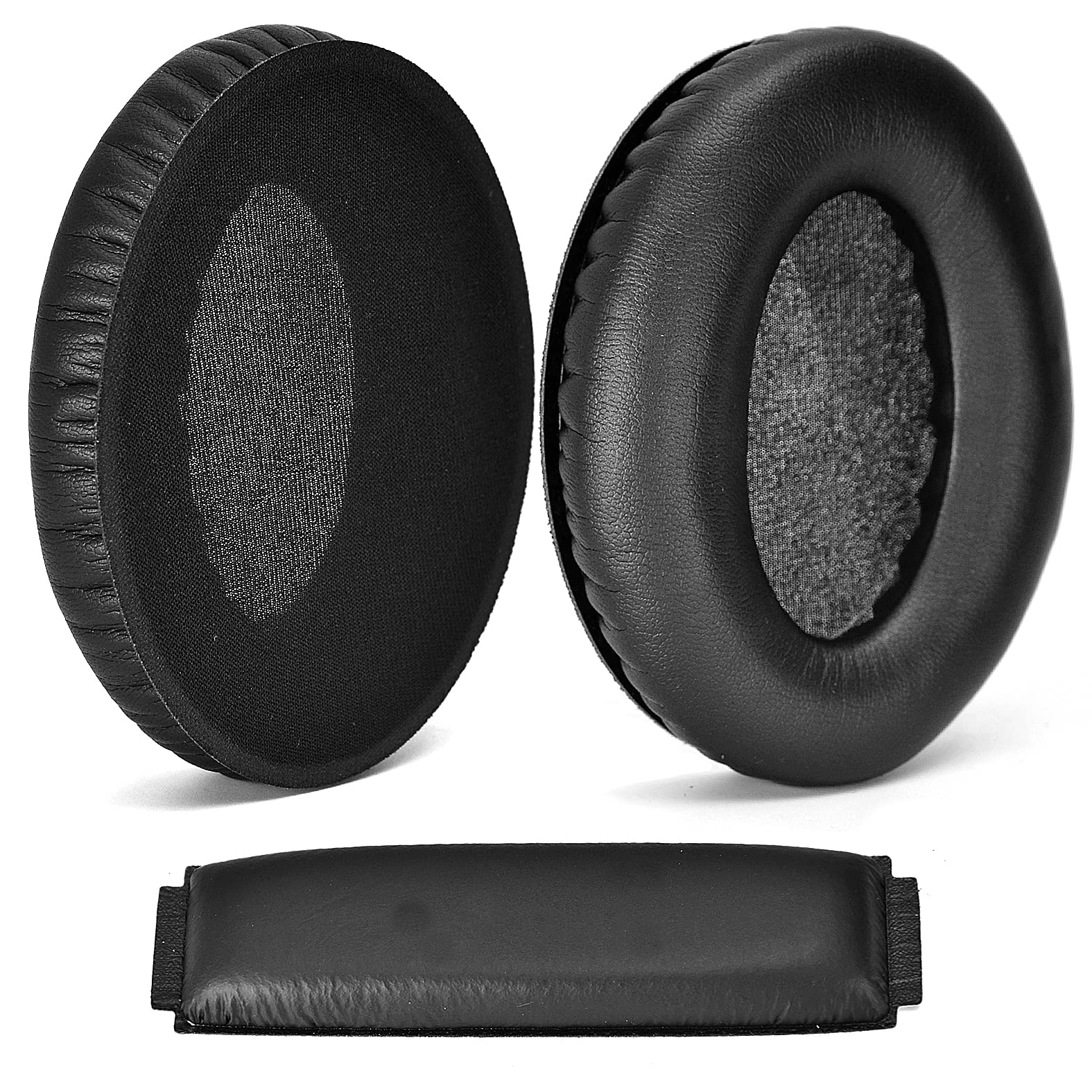 defean Replacement Ear Pads and Headband - for Sennheiser HD418, HD419, HD428, HD429, HD438, HD439, HD448, HD449 Headphones - Black, Protein Leather, 2.0 units