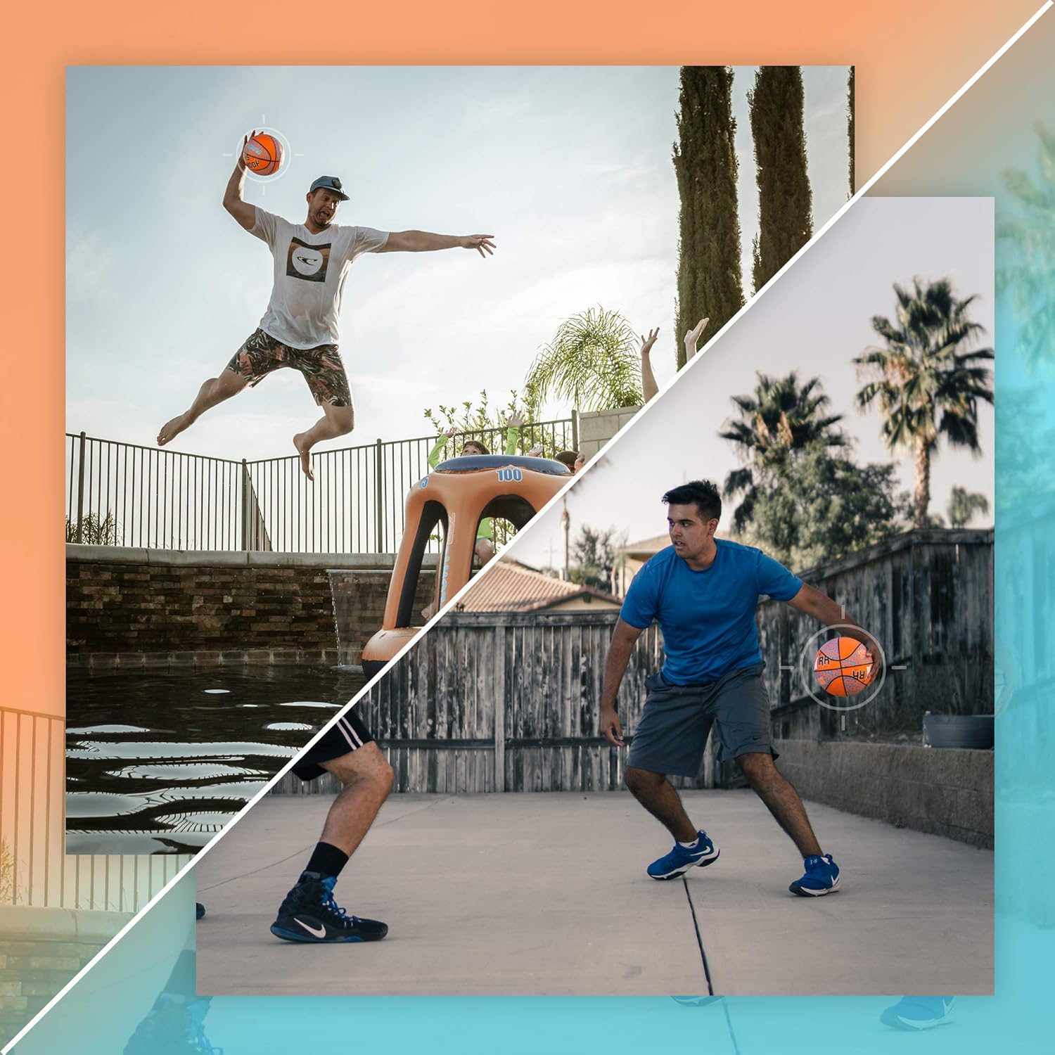 Fun Knuckles Float-EEZ Basketball Pack of 2 - for Indoor/Outdoor Games & Water Sports - air Pump Included - Great for Pool Hoops: Sports & Outdoors