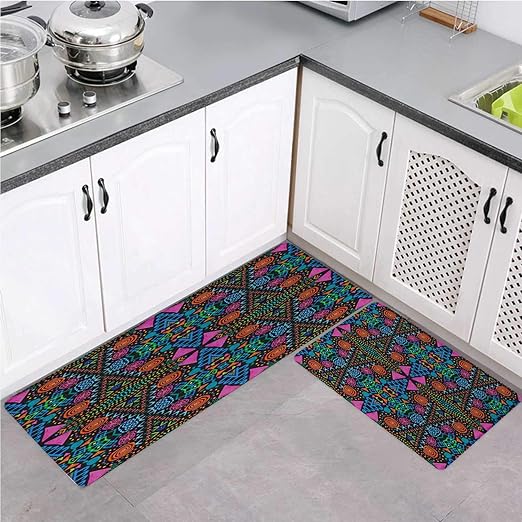 Amazon Com Pattern Seamless African Print Vintage Kitchen Rug Set