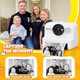 HiMont Kids Camera Instant Print 1080P 32GB 3 Rolls Paper Black view 3