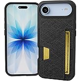 Smartish® iPhone Air Wallet Case - Wallet Slayer Vol. 2 [Slim + Protective] Credit Card Holder w/Kickstand - Drop Tested Hidden Card Slot Cover for Apple iPhone Air - Black Tie Affair