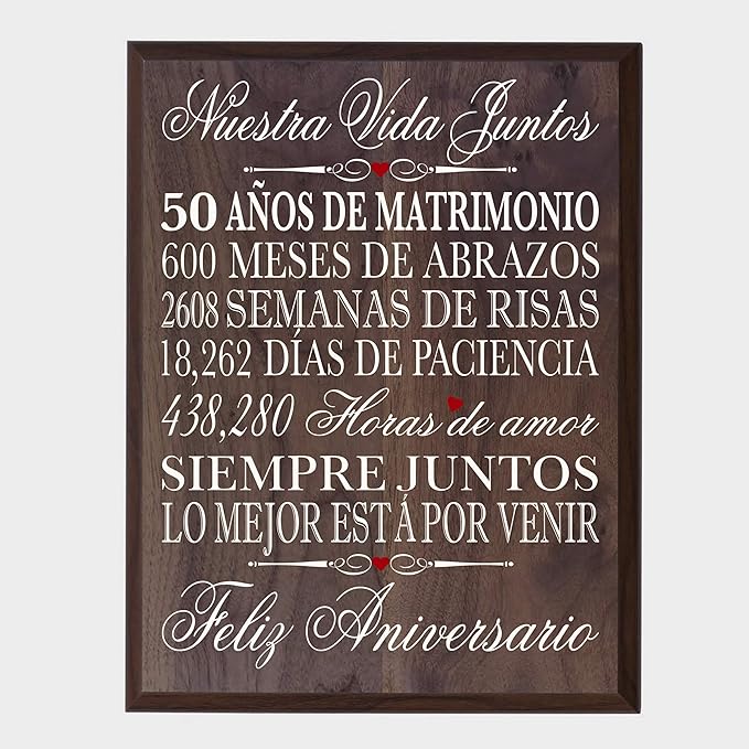 LifeSong Milestones Spanish 50th Wedding Anniversary Wall