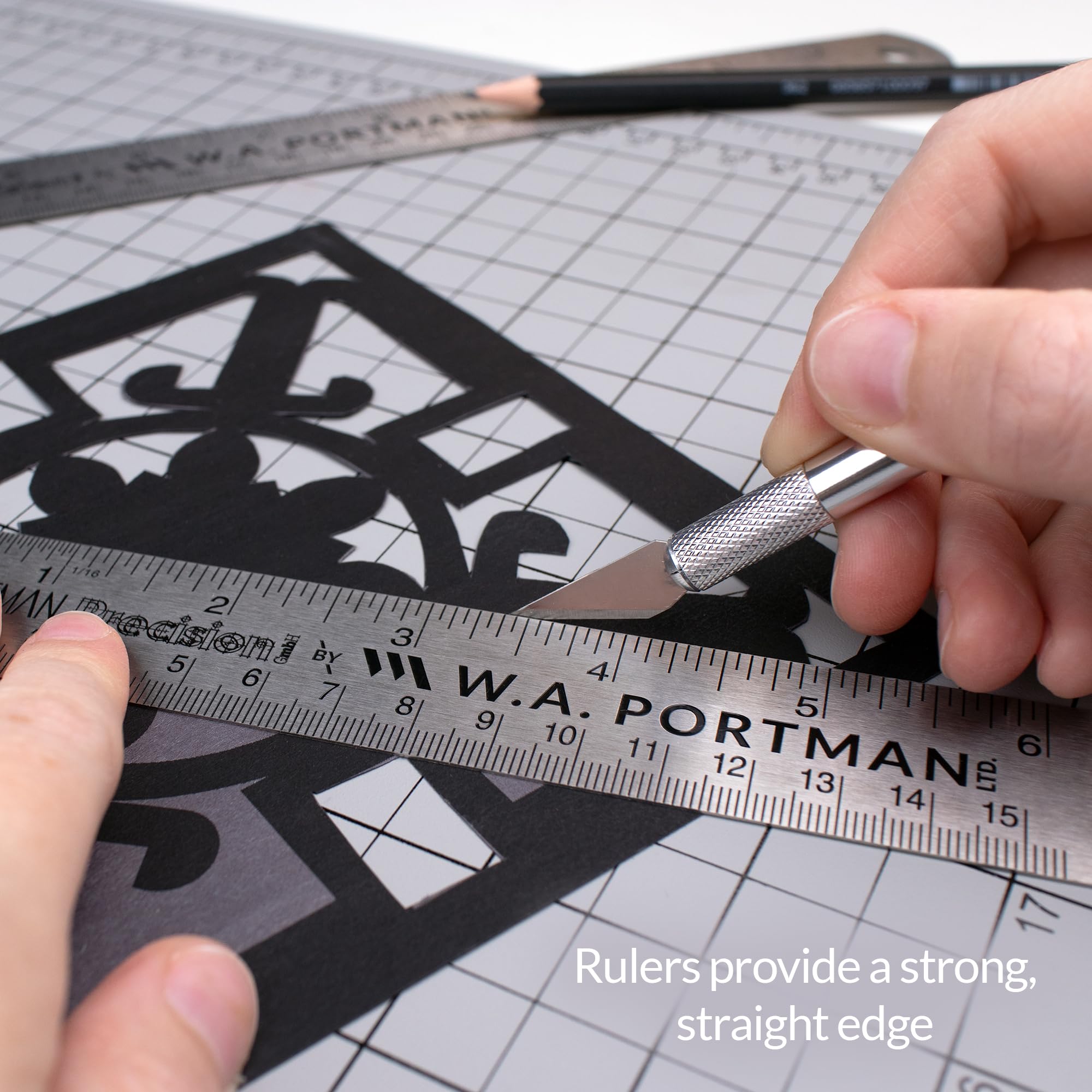 Mua Breman Precision Metal Ruler Set – 3-Pack Stainless Steel Metric ...