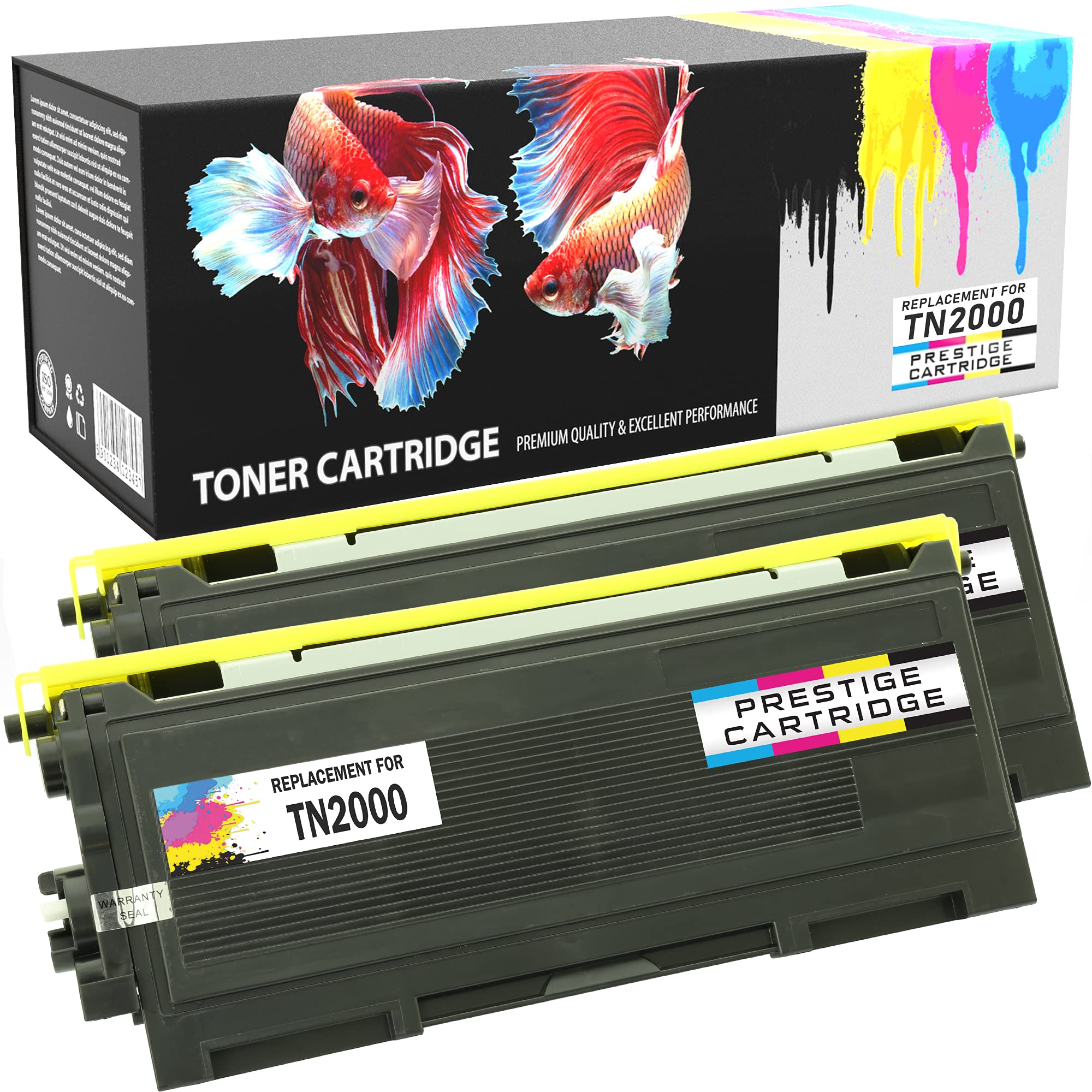 Prestige Cartridge TN2000 Pack of 2 Laser Toner Cartridges Compatible with Brother DCP-7010 DCP-7020 DCP-7025 FAX-2920 HL-2030 HL-2032 HL-2040 HL-2050 HL-2070 MFC-7220 MFC-7225 MFC-7420 MFC-7820